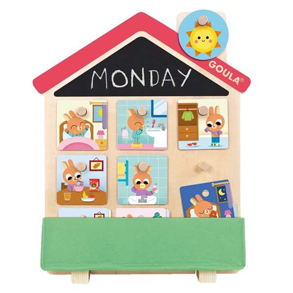 Diset Juego Rutinas Diarias para Niños 2 Años, Ayuda a Aprender y Organizar Rutinas, Incluye Casa de Madera y Tarjetas