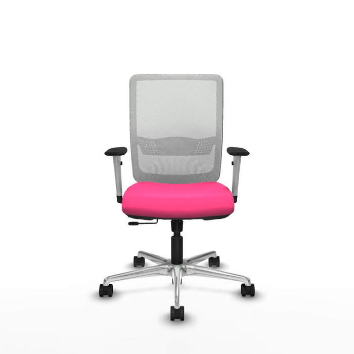 PIQUERAS Y CRESPO Silla de oficina Haches Rosa y Blanca con mecanismo Sincro/Traslack