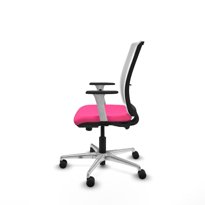 PIQUERAS Y CRESPO Silla de oficina Haches Rosa y Blanca con mecanismo Sincro/Traslack