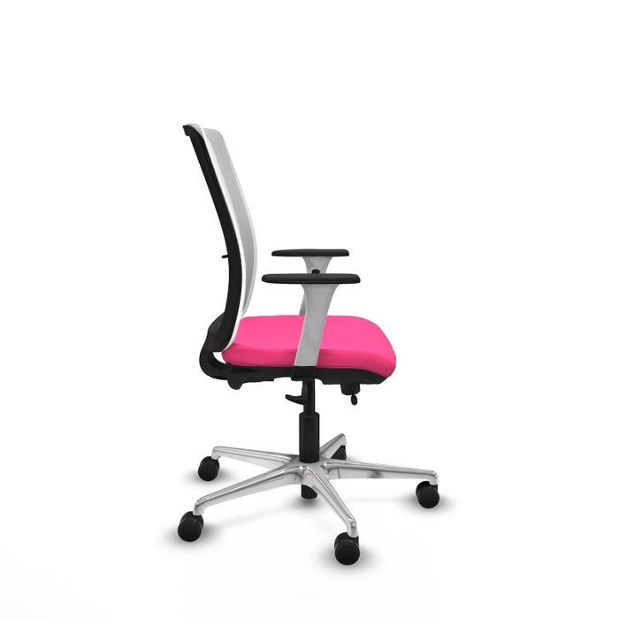 PIQUERAS Y CRESPO Silla de oficina Haches Rosa y Blanca con mecanismo Sincro/Traslack