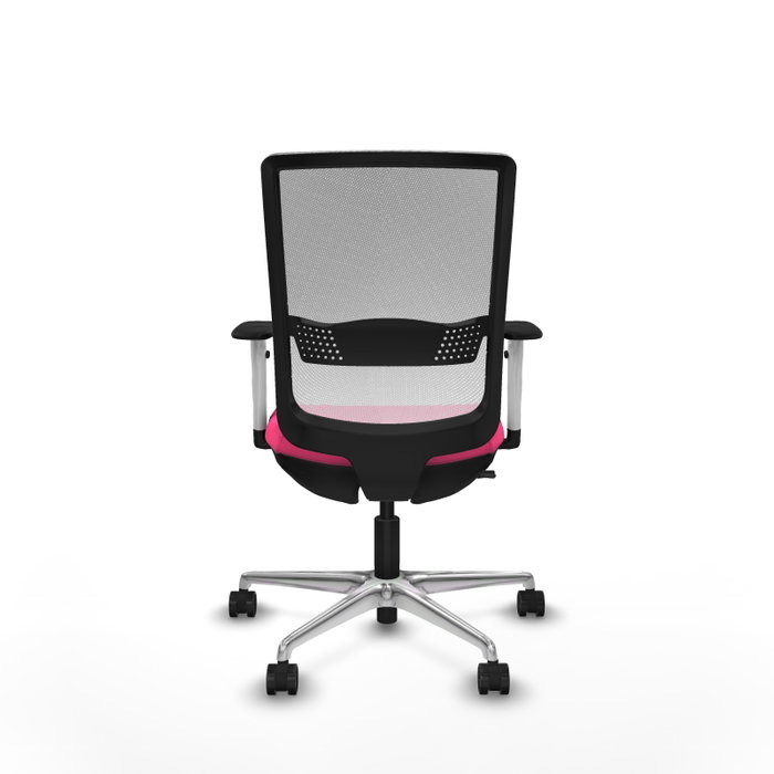 PIQUERAS Y CRESPO Silla de oficina Haches Rosa y Blanca con mecanismo Sincro/Traslack