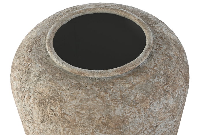 DKD Home Decor Jarrón de Metal Blanco 31,5x31,5x38,5 cm