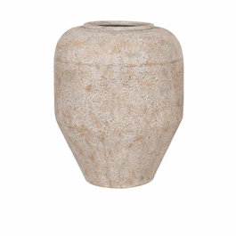 DKD Home Decor Jarrón de Metal Blanco 31,5x31,5x38,5 cm