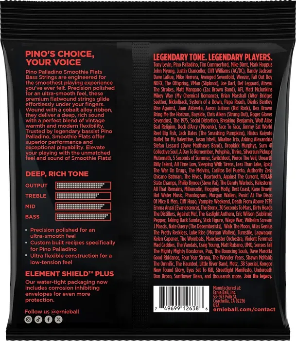 Ernieball Juego Bajo Eléctrico Signature Pino Palladino Medium 43-108 Ernieball Juego Bajo Eléctrico Signature Pino Palladino Medium 43-108