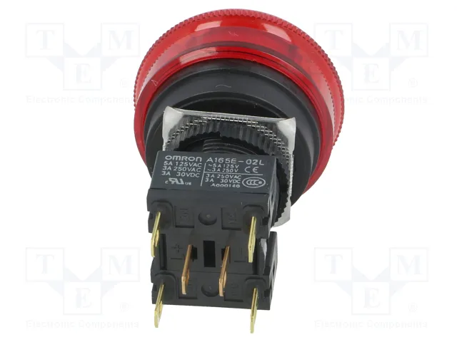 OMRON Interruptor de emergencia A165E-LS-24D-02 con LED 24V