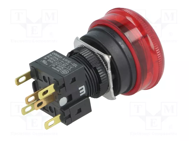 OMRON Interruptor de emergencia A165E-LS-24D-02 con LED 24V