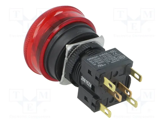 OMRON Interruptor de emergencia A165E-LS-24D-02 con LED 24V