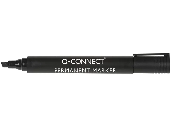 Q-connect Rotulador Permanente Negro Punta Biselada 5 mm