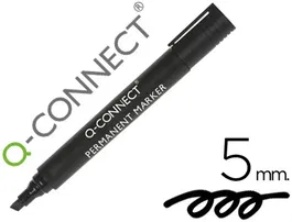 Q-connect Rotulador Permanente Negro Punta Biselada 5 mm