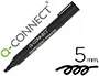 Q-connect Rotulador Permanente Negro Punta Biselada 5 mm