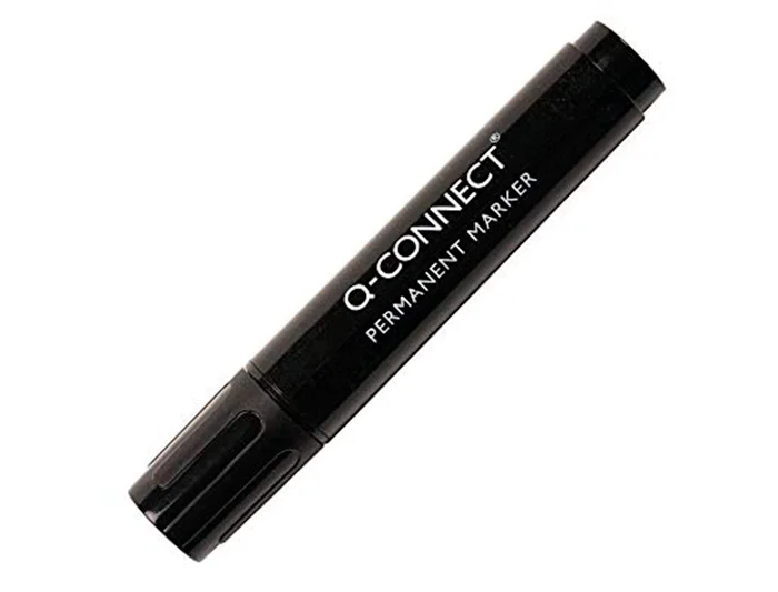 Q-connect Rotulador Permanente Negro Punta Biselada 5 mm