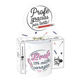 LOVELY STORY Taza Profe Con Mucho Corazon Cerámica 330ml