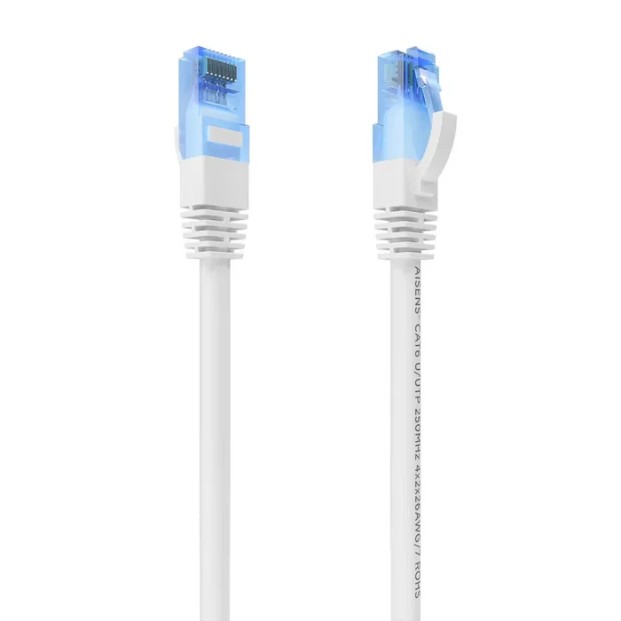 AISENS A1351 - Cable de Red RJ45 Cat.6 UTP CCA 0.3m (30 cm) para 1000 Mbps, Blanco