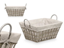 Kipit Cesto Rectangular con Asas Gris 47 x 26 x 31 cm (Set de 12)