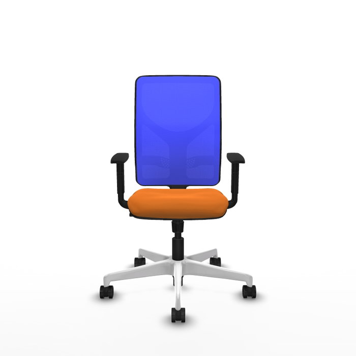 PIQUERAS Y CRESPO Silla de oficina Motilla con mecanismo Sincro, Naranja y Azul