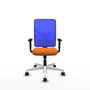 PIQUERAS Y CRESPO Silla de oficina Motilla con mecanismo Sincro, Naranja y Azul