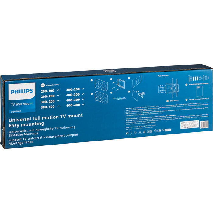 Philips SQM9640/00 Soporte de pared articulado universal 23-86 pulgadas