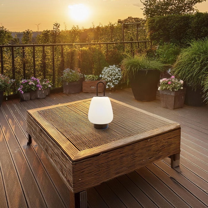 Vinthera Lámpara de Vidrio Outdoor Inalámbrica Nora Negro