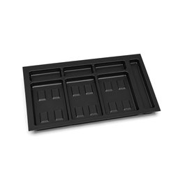 Emuca Base para contenedores de cajón Recycle, 3 huecos, Módulo 900 mm, Negro