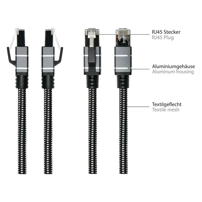 GoodConnections Cable Ethernet USB-C a RJ-45, 0,5 m, Antracita