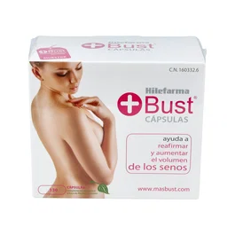 HILEFARMA + Bust 130 Cápsulas - Complemento Alimenticio para el Pecho con Isoflavonas de Soja y Lúpulo