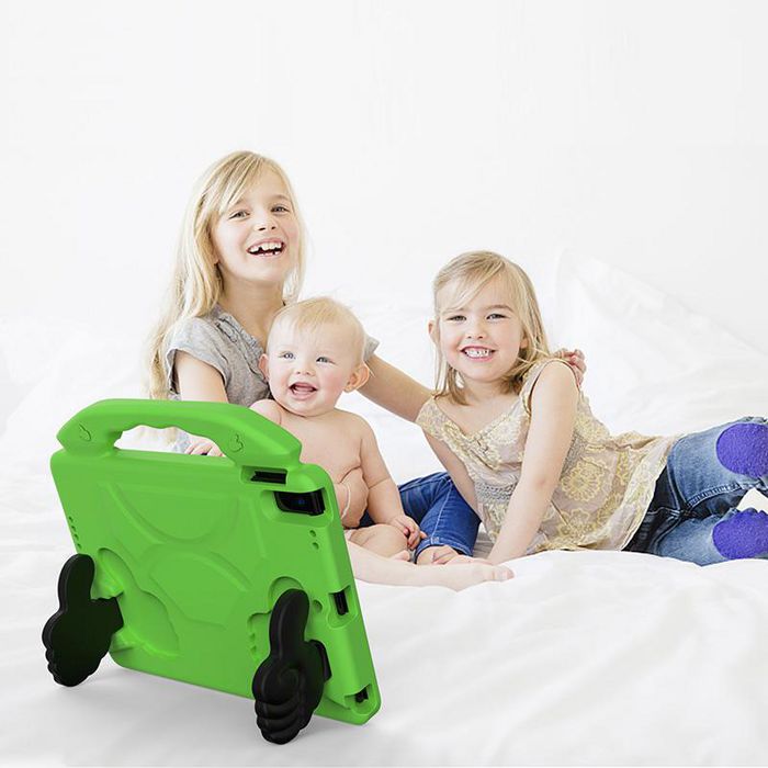 eSTUFF Funda HANDY para niños iPad 10.2 - Carcasa protectora antichoque con asa y soporte manos, Verde eSTUFF Funda HANDY para niños iPad 10.2 - Carcasa protectora antichoque con asa y soporte manos, Verde