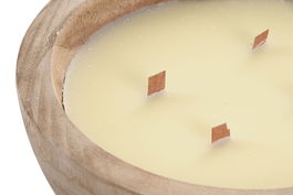 DKD Home Decor Vela Natural 21 x 9 x 21 cm (4 Unidades) de Paulownia y Cera Parafina