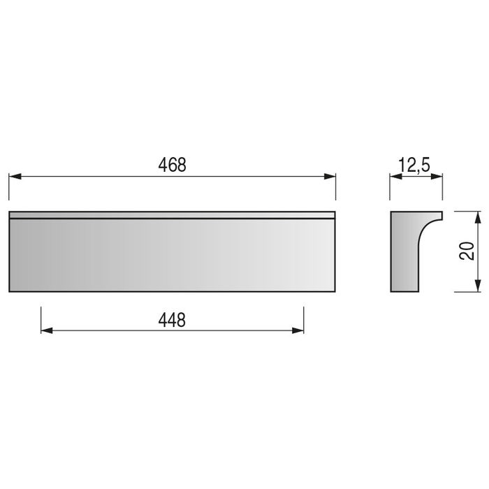 Trentadue Tirador Modelo Leman Aluminio Acabado Cromo Distancia 448mm