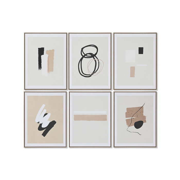 DKD Home Decor Cuadro Lienzo Moderno Enmarcado Surtido de 6 Unidades 60x80 cm