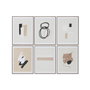 DKD Home Decor Cuadro Lienzo Moderno Enmarcado Surtido de 6 Unidades 60x80 cm