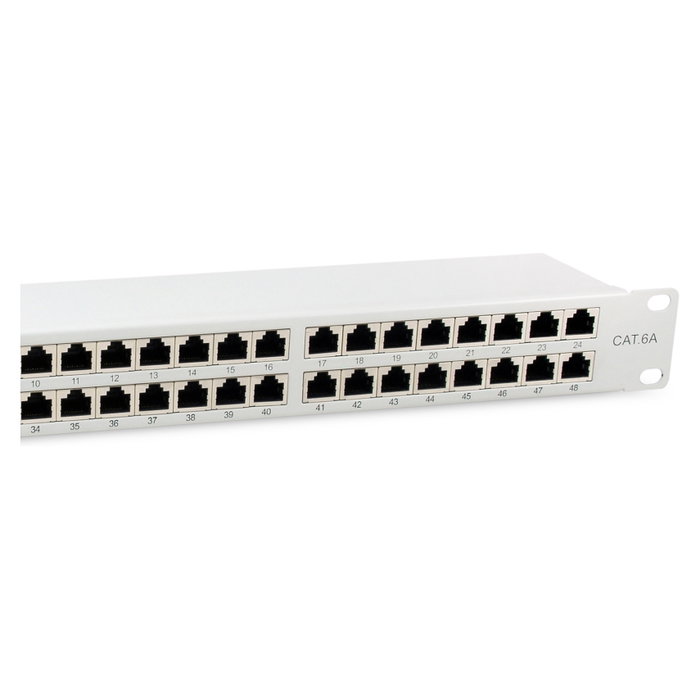 EQUIP Patch Panel Cat6A 19" FTP 1U, 48 Puertos RJ45, 10GBase-T 10 Gigabit Ethernet 10000 Mbit/s, Color Gris, Referencia 326526