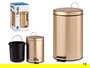 Berilo Papelera Pedal 12L Metal Oro 25 x 39.5 x 32 cm (Set de 4)