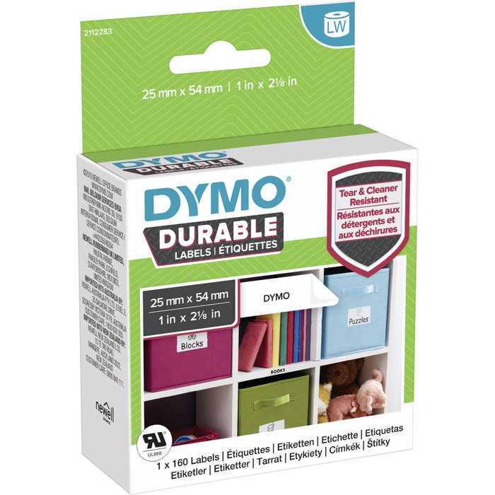 Dymo Etiquetas Duraderas LabelWriter 25 x 54 mm Blanco