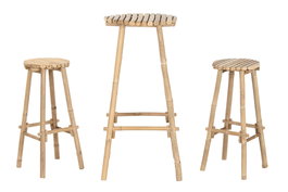 DKD Home Decor Mesa Bar Tropical Bambú Set de 3 Piezas 50 x 105 x 50 cm