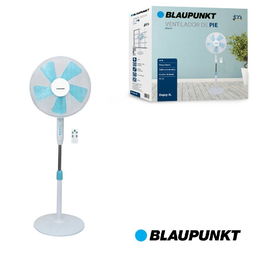 Blaupunkt Ventilador de Pie con Base Redonda, 5 Aspas, 45W, Mando a Distancia y Temporizador