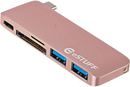 eSTUFF Hub Rose con ranura USB C Compatible con Macbook de 12 pulgadas