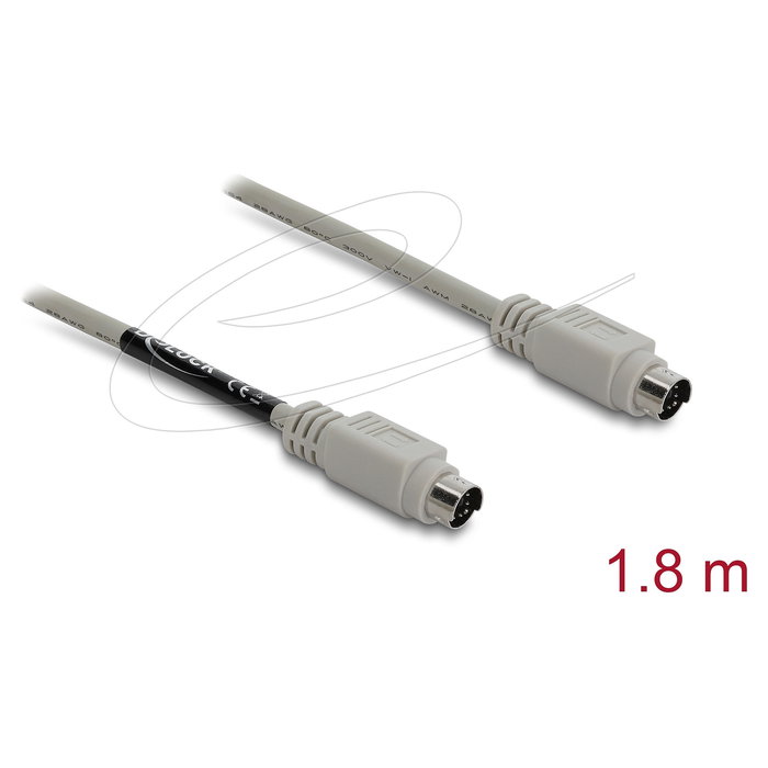 Delock Cable PS/2 87235, 6-p Mini-DIN Macho a Macho, 1.8 m, Color Beige