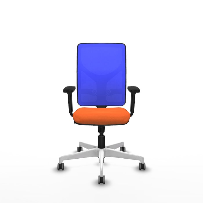 PIQUERAS Y CRESPO Silla de oficina Motilla con mecanismo Sincro, Tela Naranja y Malla Azul PIQUERAS Y CRESPO Silla de oficina Motilla con mecanismo Sincro, Tela Naranja y Malla Azul