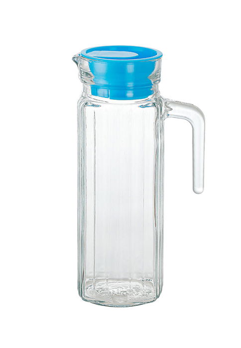 La Mediterran Jarra Vidrio Transparente con Tapa 1 Litro 12x8.2x23.5 cm (12 Unidades)