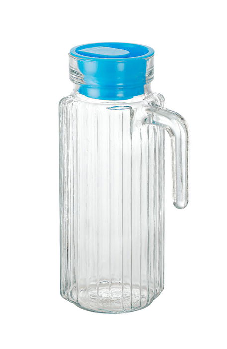 La Mediterran Jarra Vidrio Transparente con Tapa 1 Litro 12x8.2x23.5 cm (12 Unidades)