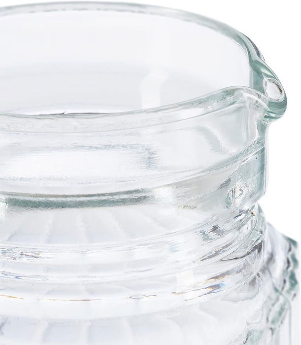 La Mediterran Jarra Vidrio Transparente con Tapa 1 Litro 12x8.2x23.5 cm (12 Unidades)