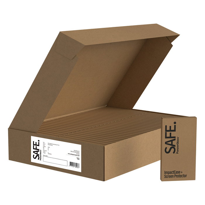 PanzerGlass Safe.by 2-in-1 Bulk Protector de Pantalla Samsung Galaxy S21 FE 5G, 50 Unidades, Aplicacion en Seco, Resistente a Rayones y Golpes, Transparente, Incluye Kit de Limpieza