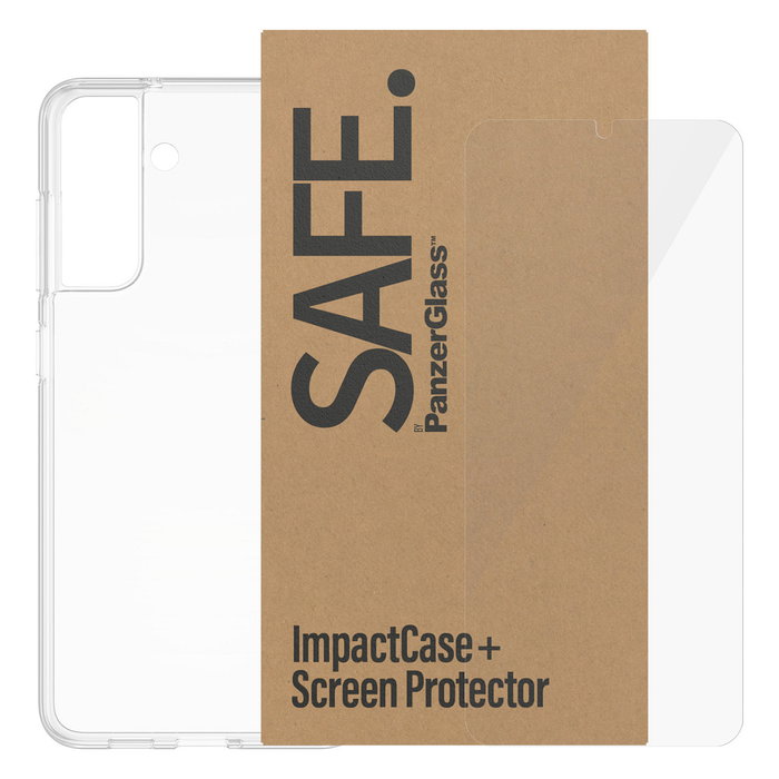PanzerGlass Safe.by 2-in-1 Bulk Protector de Pantalla Samsung Galaxy S21 FE 5G, 50 Unidades, Aplicacion en Seco, Resistente a Rayones y Golpes, Transparente, Incluye Kit de Limpieza