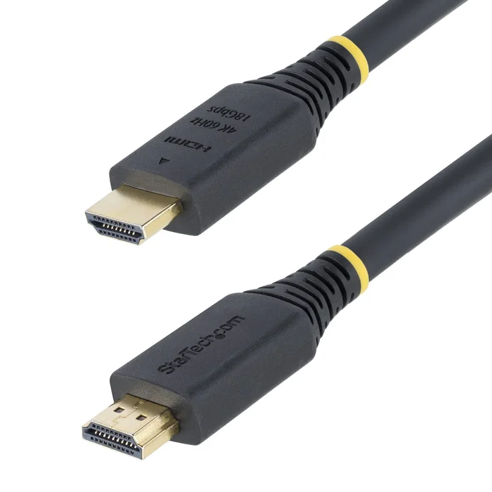 StarTech HDMI2-CABLE-4K60-5M Cable HDMI 2.0 Certificado Premium de 5m - 4K UHD a 60Hz, HDR10, ARC, HDCP 2.2, Ethernet, 18 Gbps, Conectores Chapados en Oro, Negro StarTech HDMI2-CABLE-4K60-5M Cable HDMI 2.0 Certificado Premium de 5m - 4K UHD a 60Hz, HDR10, ARC, HDCP 2.2, Ethernet, 18 Gbps, Conectores Chapados en Oro, Negro