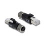 DeLOCK 90832 Adaptador M12 4-pin Hembra a RJ45 Macho Negro