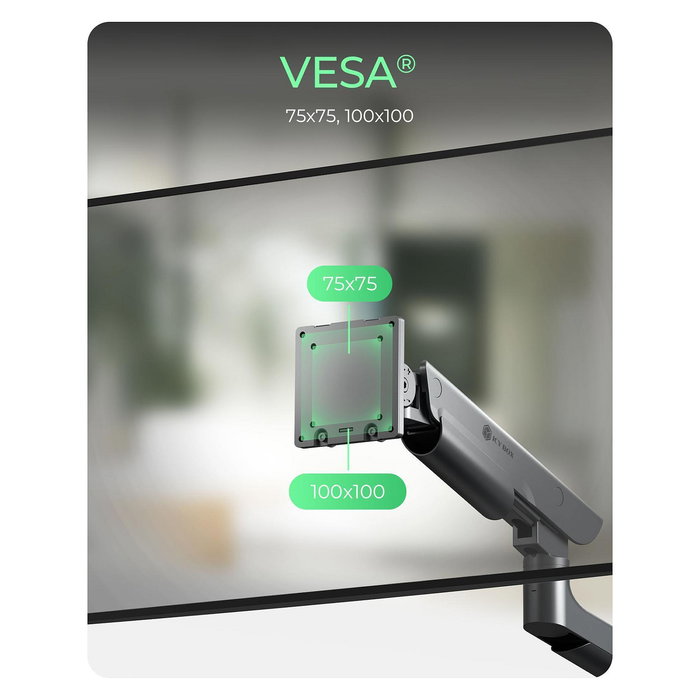 ICY BOX IB-MS702-T Soporte/Brazo Dual para 2 Monitores hasta 57" / 27kg cada uno - Montaje en Mesa por Pinza/Atornillado, Negro