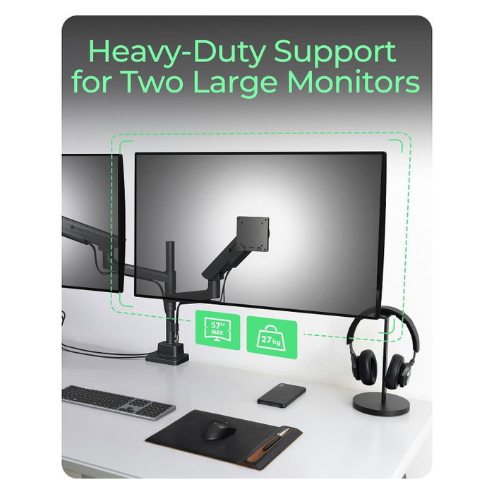 ICY BOX IB-MS702-T Soporte para 2 Monitores de hasta 57 pulgadas ICY BOX IB-MS702-T Soporte para 2 Monitores de hasta 57 pulgadas