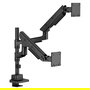 ICY BOX IB-MS702-T Soporte/Brazo Dual para 2 Monitores hasta 57" / 27kg cada uno - Montaje en Mesa por Pinza/Atornillado, Negro