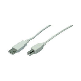 LogiLink Cable USB 2.0 A a B Macho 1.8 m Gris, USB 2.0, 480 Mbps, Protección Magnética