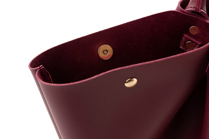 Lucky Bees 1249 Bolso de mano Rojo clarete de Piel de Polivinilo